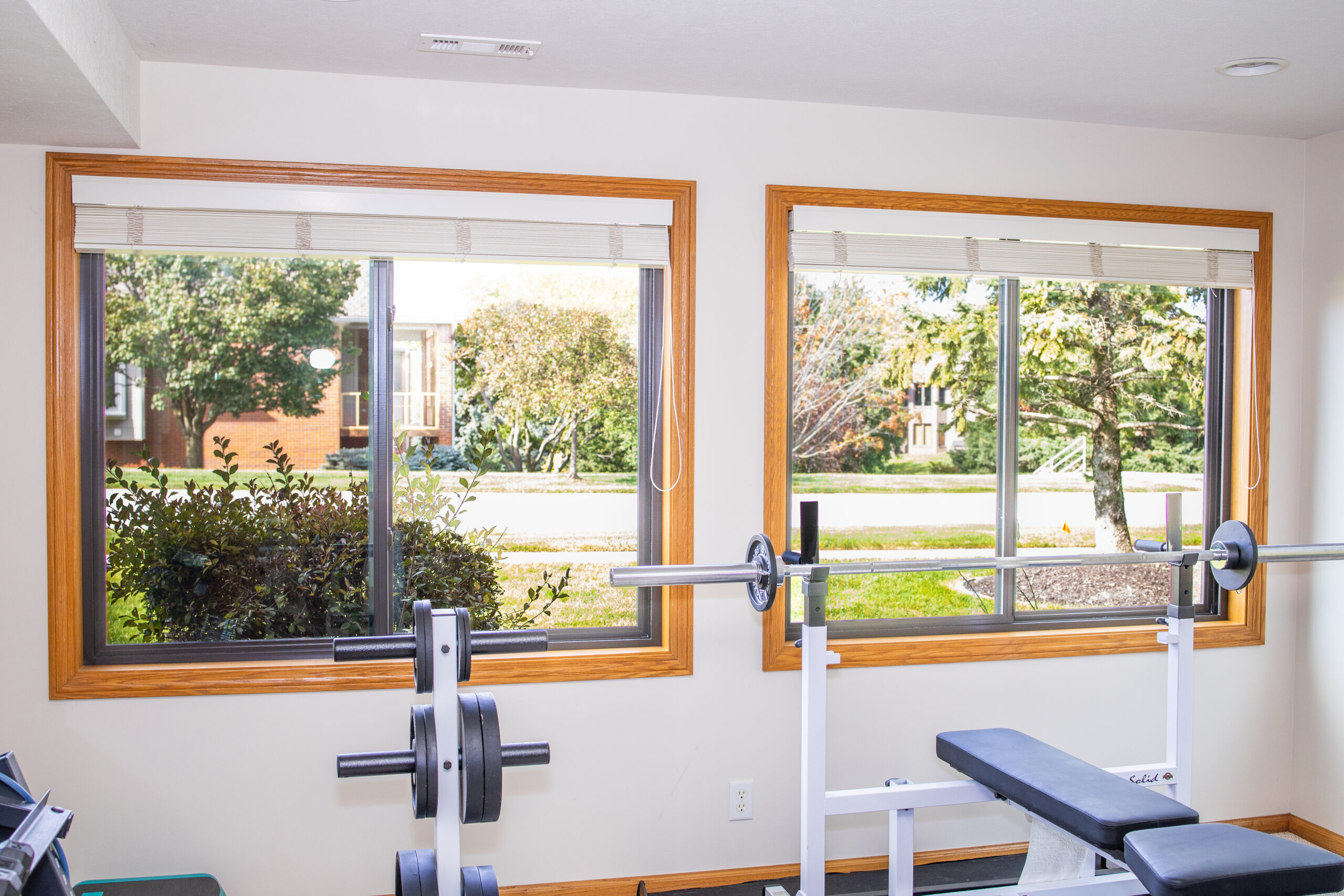 Brown interior Impervia windows with stained trim