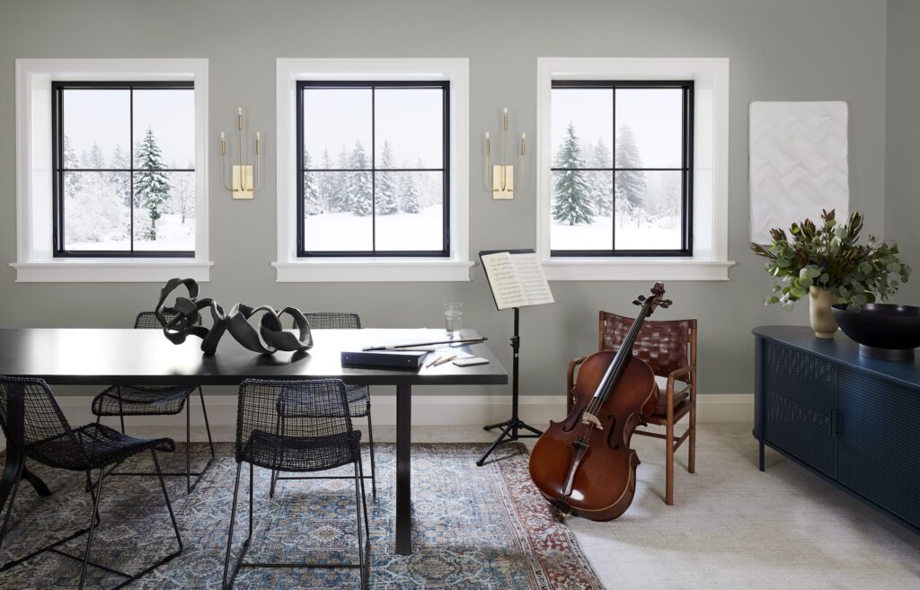Black energy efficient windows in the winter time