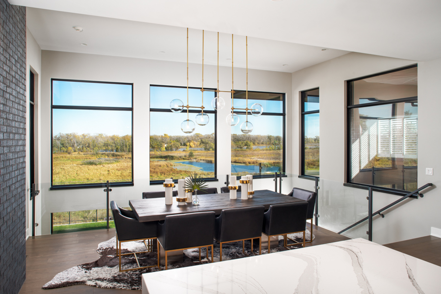 Pella wood windows in dining room