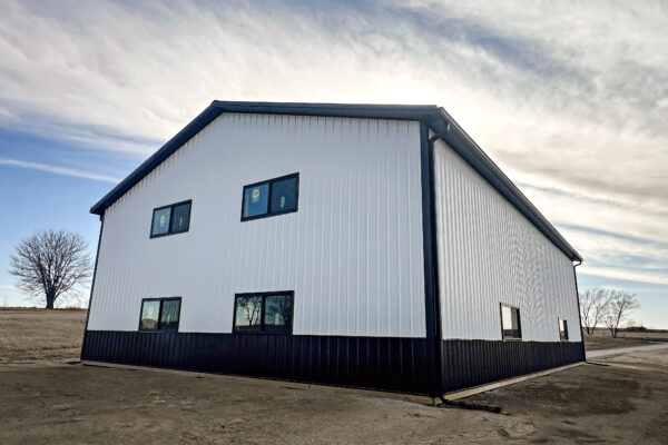Black Impervia Windows on metal building