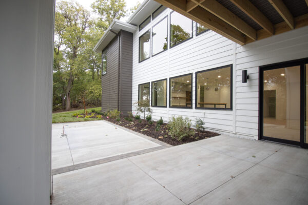 Walk out basement with Impervia fiberglass windows