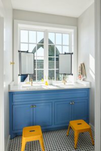 Pella Lifestyle Series 2-wide casement window over vanity