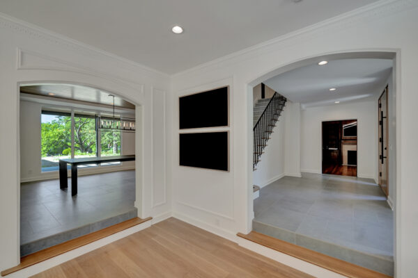 Arched doorway to historic house remodel