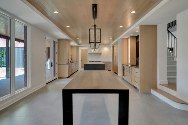 Remodeled kitchen leading to outdoor patio
