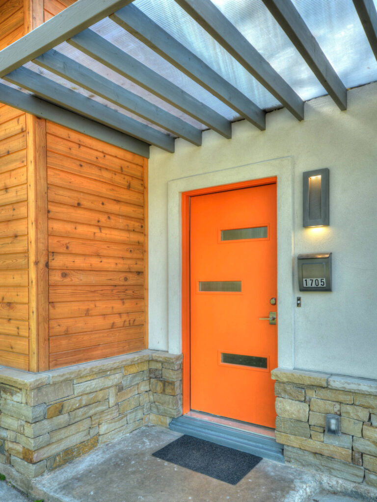 Orange Front Entry Door