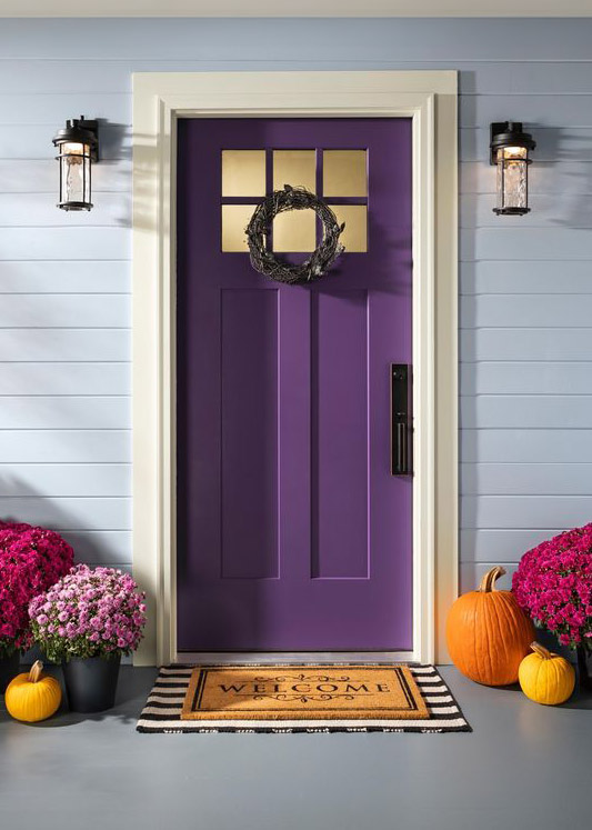 Purple Front Entry Door