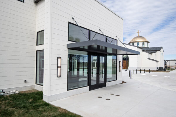 Pella Reserve Traditional doors and support windows exterior