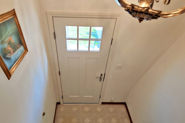 White fiberglass entry door replacement