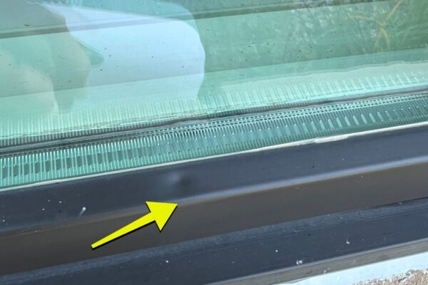 hail damaged window