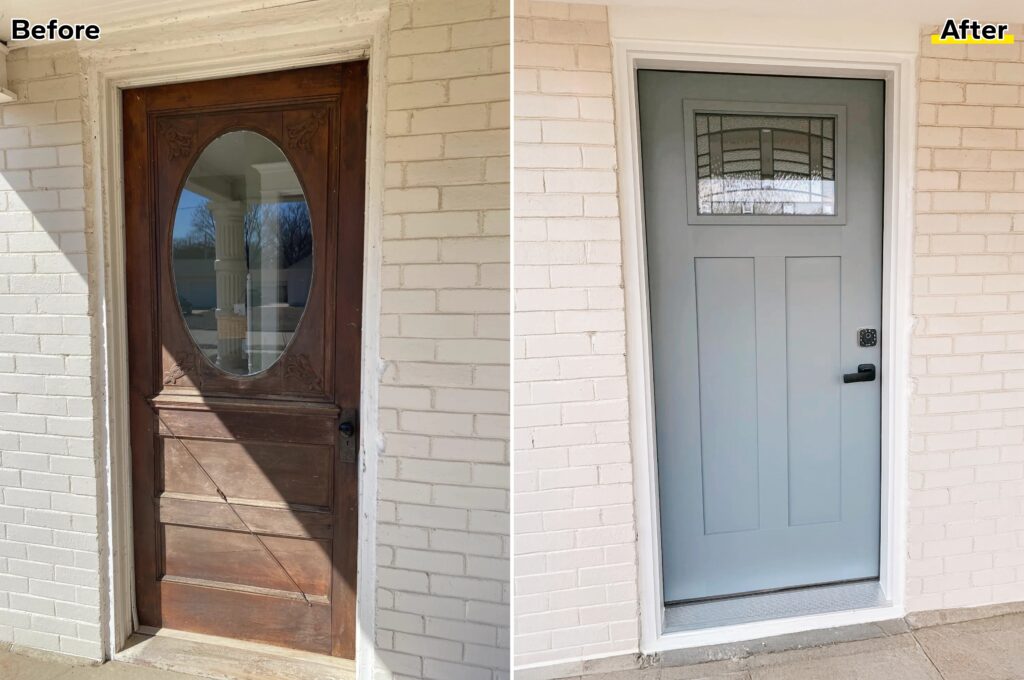 Fiberglass Entry Door Before After