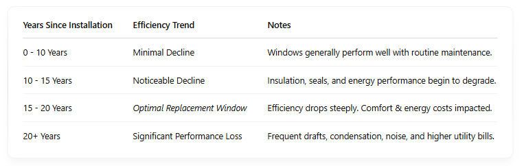 window degradation timeline