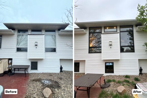 Exterior Before and After Black Lifestyle Windows