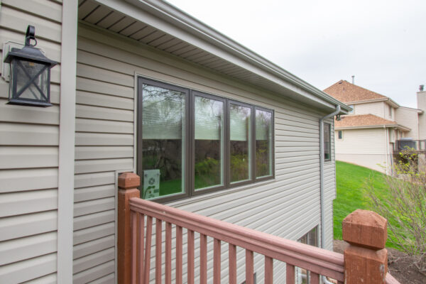 Exterior brown Pella Lifestyle casement windows