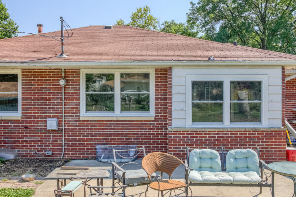 Exterior view of Pella Vinyl double hung windows
