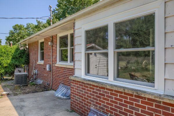 White Pella vinyl double hung windows