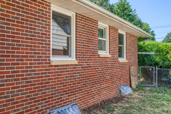 Exterior Pella Vinyl double hung windows