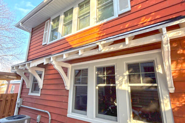 Exterior historic home with new windows