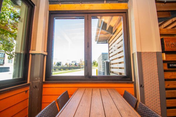 Westend Lounge interior dual bi-fold windows