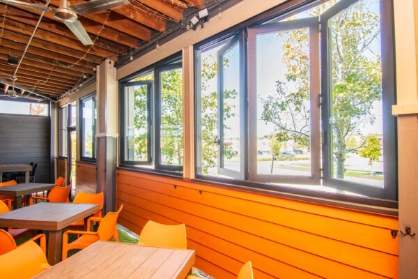 Westend Lounge interior windows open