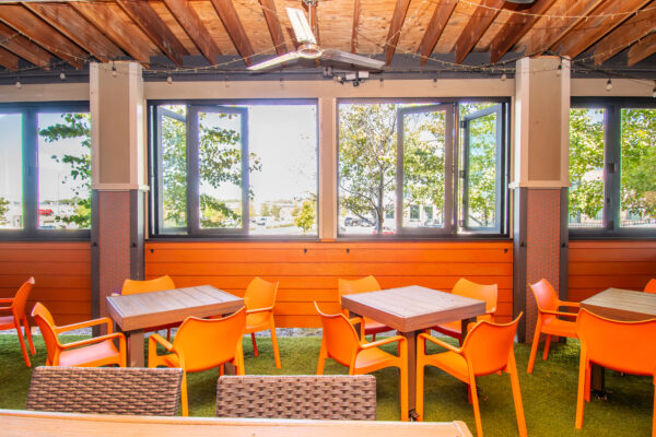 Westend Lounge outdoor patio bi-fold windows open