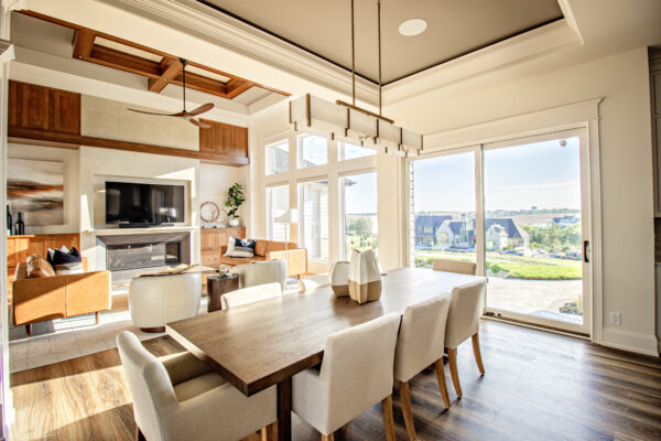 Interior Pella windows and doors in dining room and living room