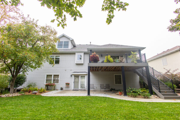 Back exterior traditional home