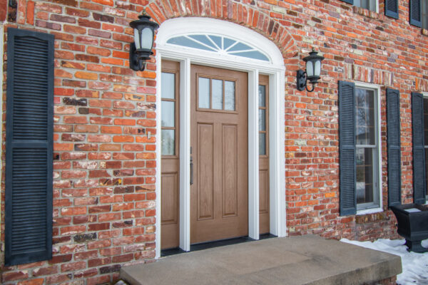 Fiberglass entry door with brick exterior
