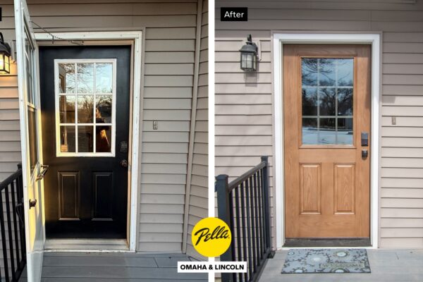 Half light door before and after