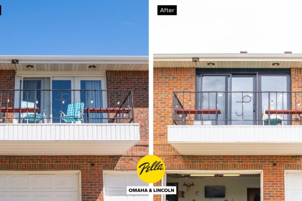 Before and after Impervia sliding patio door
