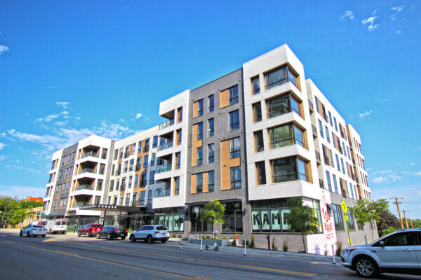 Blackstone Corner Apartments Pella windows front exterior