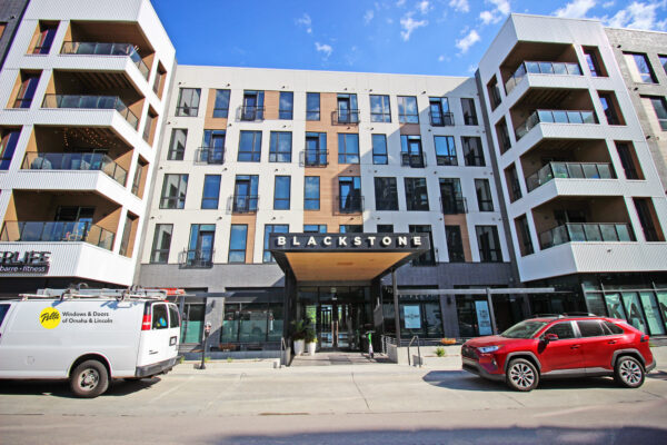 Blackstone Corner apartments main entrance