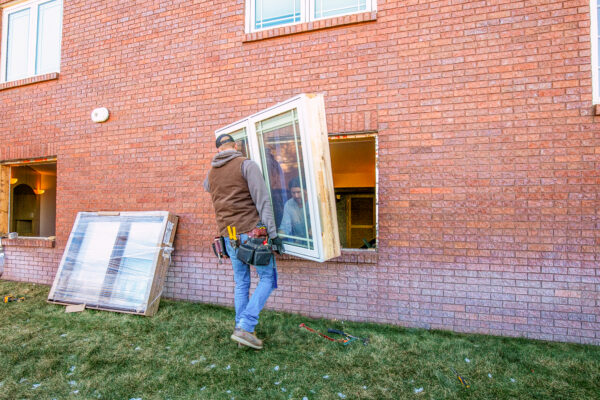 Installer installing Pella Lifestyle Series window