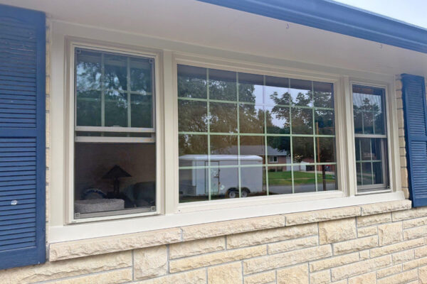 After replacement 250 series 3 wide double hung windows