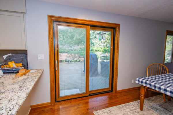 Pella Lifestyle sliding patio door with blinds