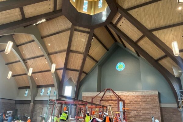 Pella windows interior church vaulted ceiling